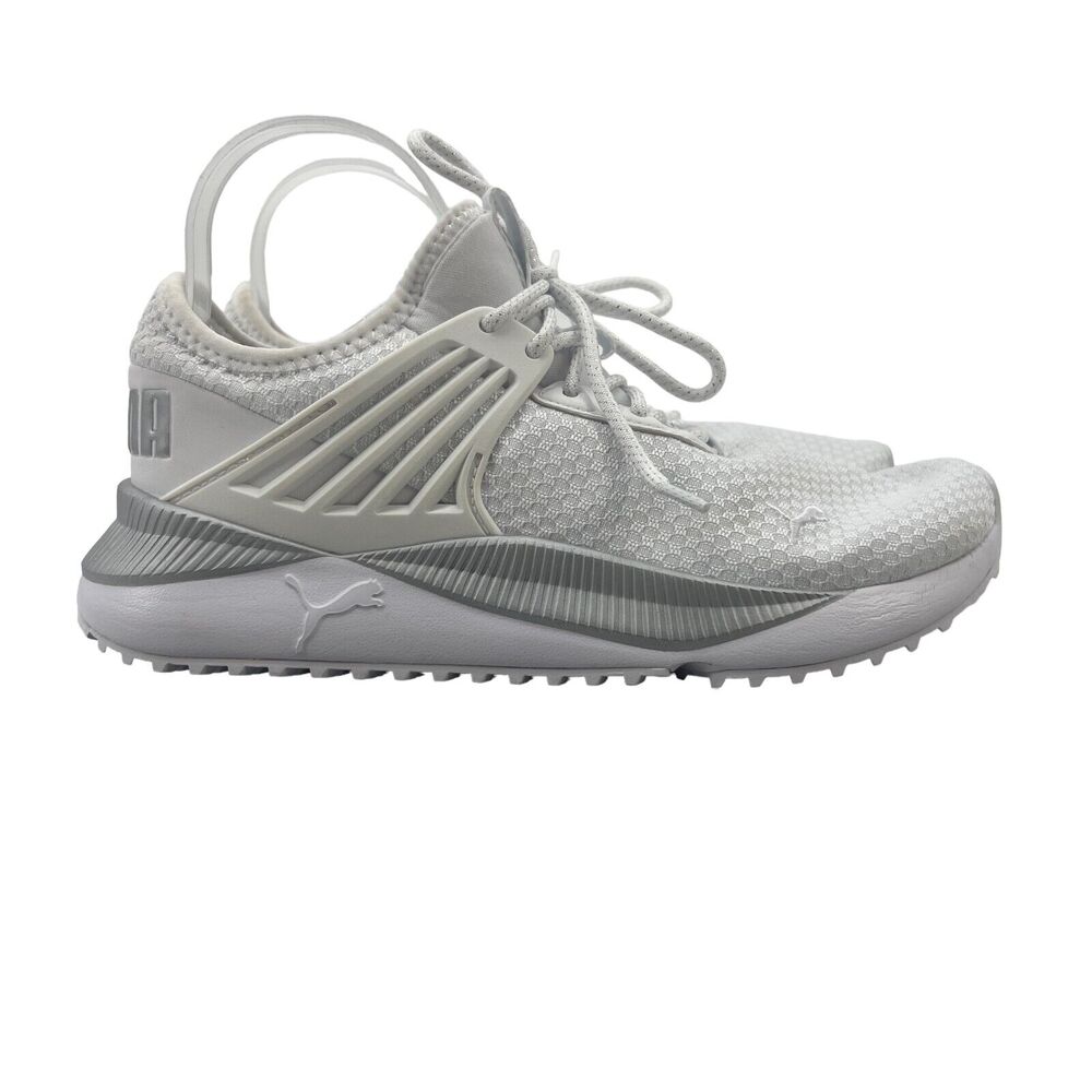 Puma Sneaker Womens 7.5 White Pacer Future Shine Metallic Athletic Sporty Casual